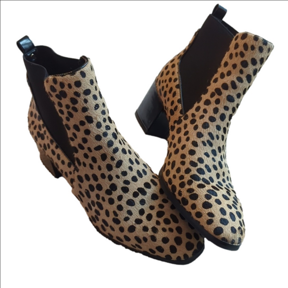 Anne Klein Shoes - Anne Klein Leopard Print Prescott Ankle Bootie Calf Hair Block Heel Size 8.5